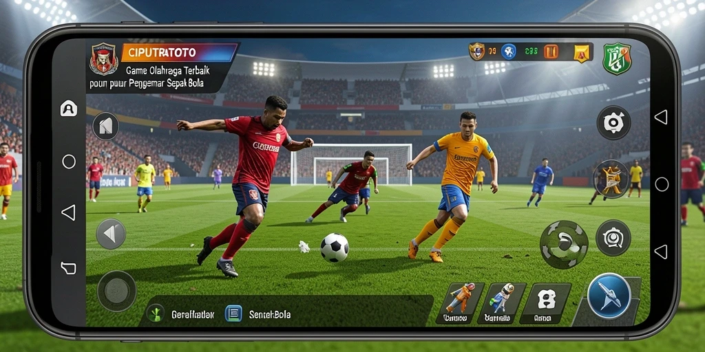 Tampilan gameplay menarik dalam CIPUTRATOTO dengan aksi sepak bola yang seru.
