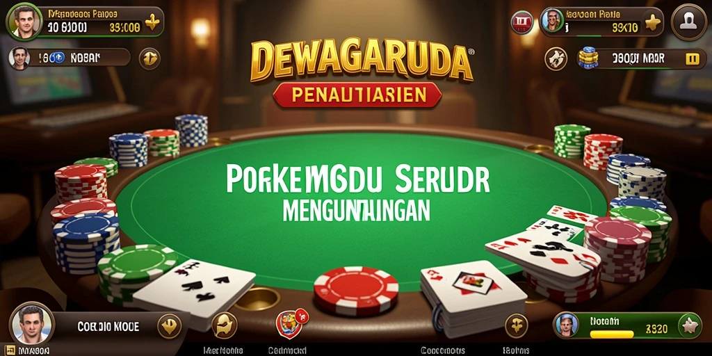 Tampilan gameplay seru dalam aplikasi DEWAGARUDA Poker.