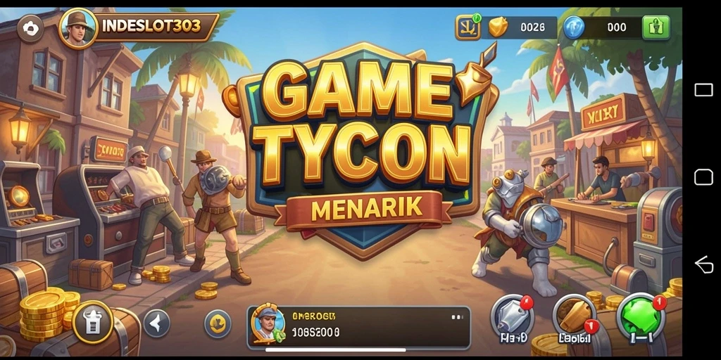 Screenshot gameplay INDESLOT303 menampilkan keseruan dalam membangun bisnis Tycoon.