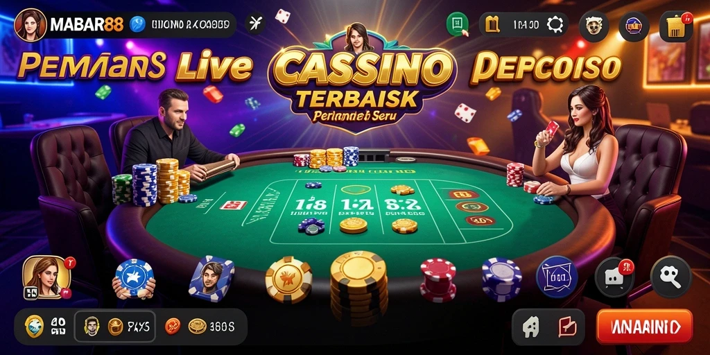 Screenshot MABAR88 menampilkan dealer live dan gameplay yang realistis.