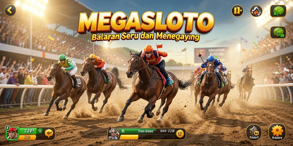 Tampilan gameplay balapan yang seru dan mendebarkan di MEGASLOTO.
