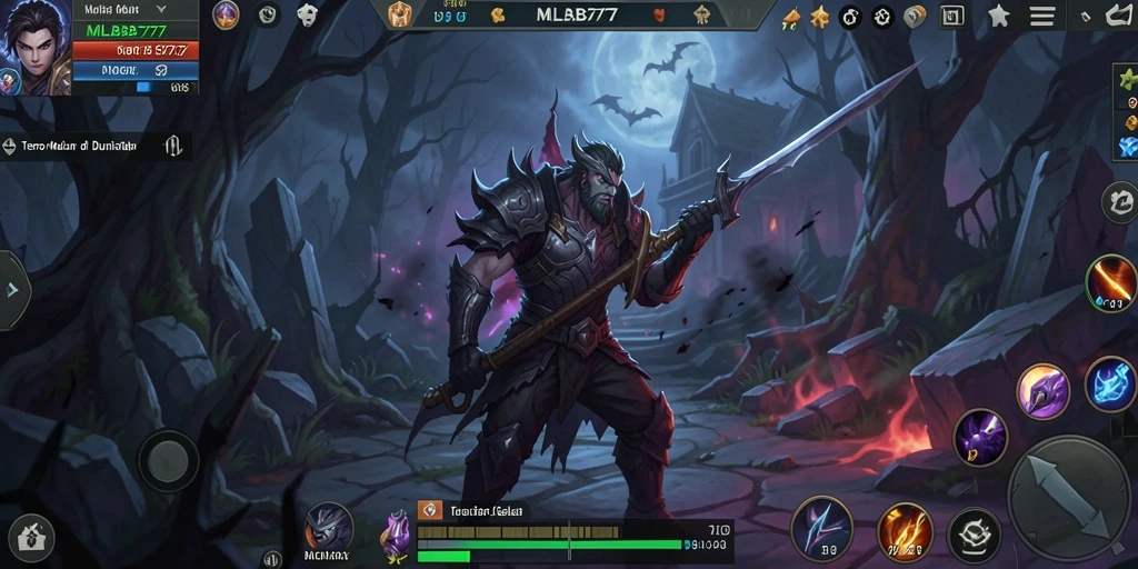 Tangkapan layar gameplay MLBB777 dengan suasana mencekam dan makhluk menyeramkan.