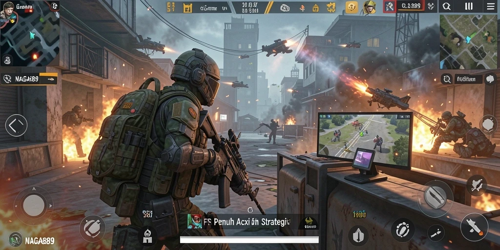 Tampilan seru gameplay NAGA889 dalam aksi FPS yang mendebarkan.