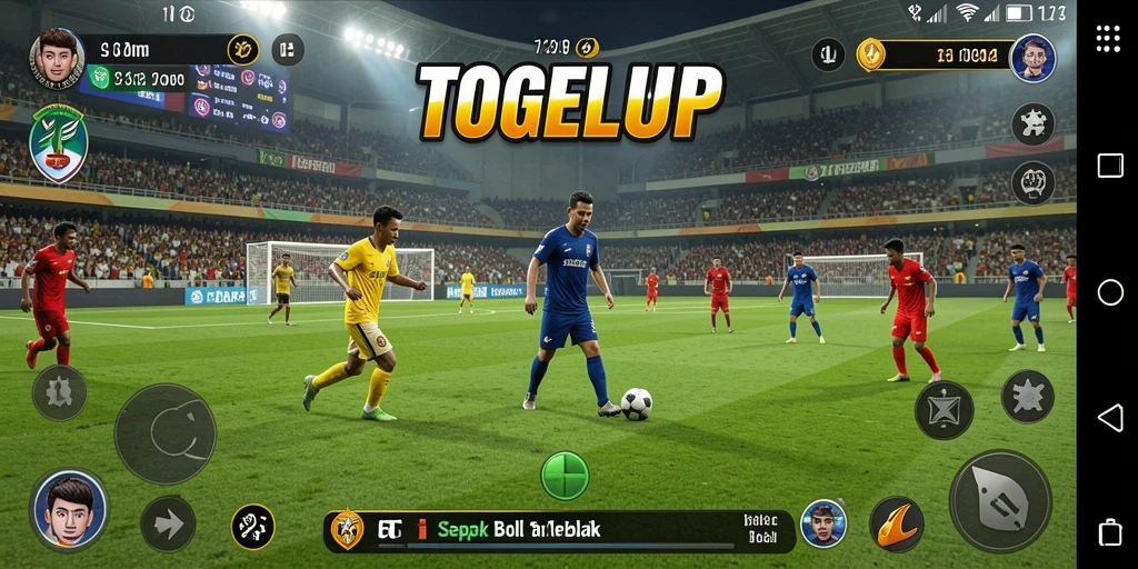 Tampilan gameplay TOGELUP yang mendebarkan dan penuh aksi sepak bola.